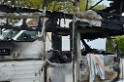 Wohnmobil ausgebrannt Koeln Porz Linder Mauspfad P019